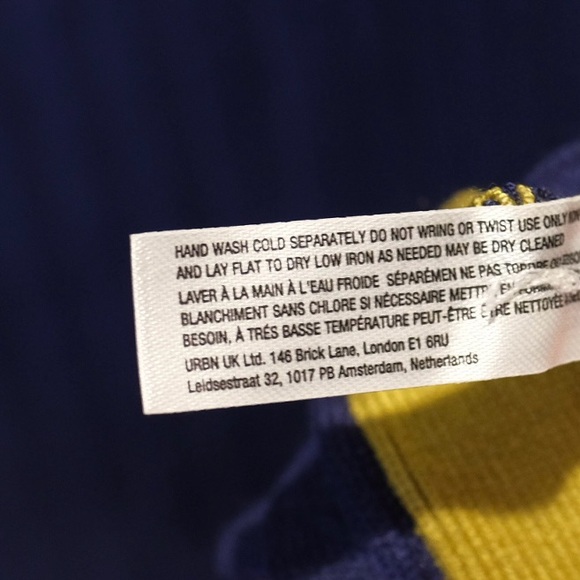 Daily Practice Anthropologie Long Sleeve Sporty Sweater Dress Size M Blue Yellow - Picture 10 of 10